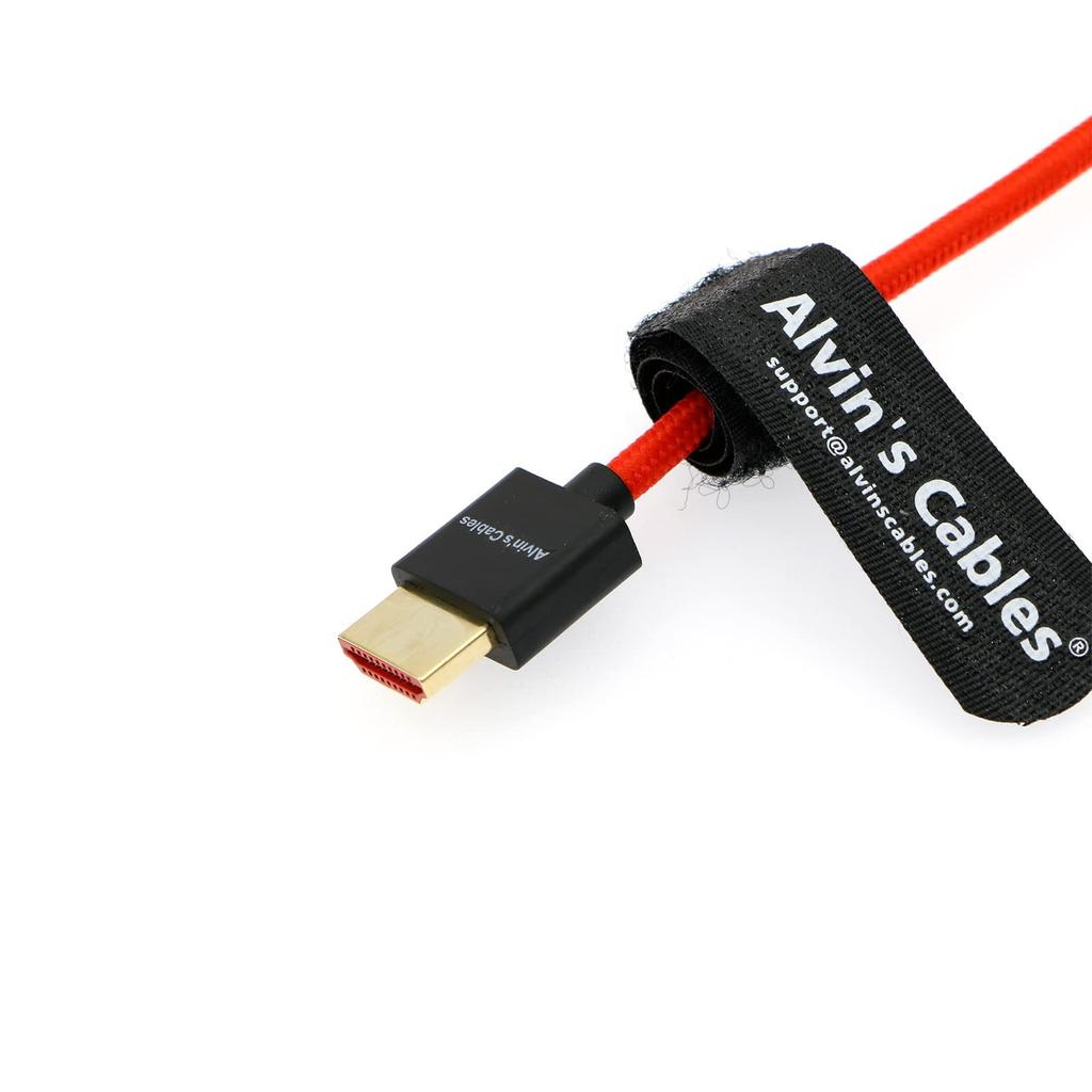 Alvin's Cables 8K 2.1 Full HDMI Braided Coiled Cable for Atomos Ninja-V, 4K-60P, Z-CAM, Canon-C70, Sony A7S3, A9, A74 (18-28 inches)