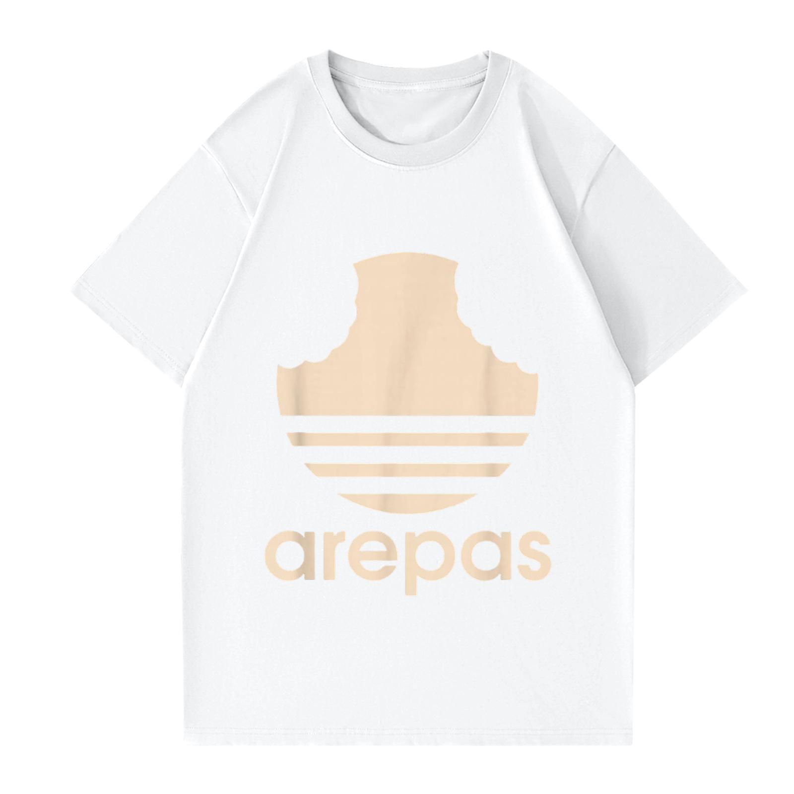 Женская и мужская модная футболка с круглым вырезом повседневная с принтом с коротким рукавом XL белый 1580₽