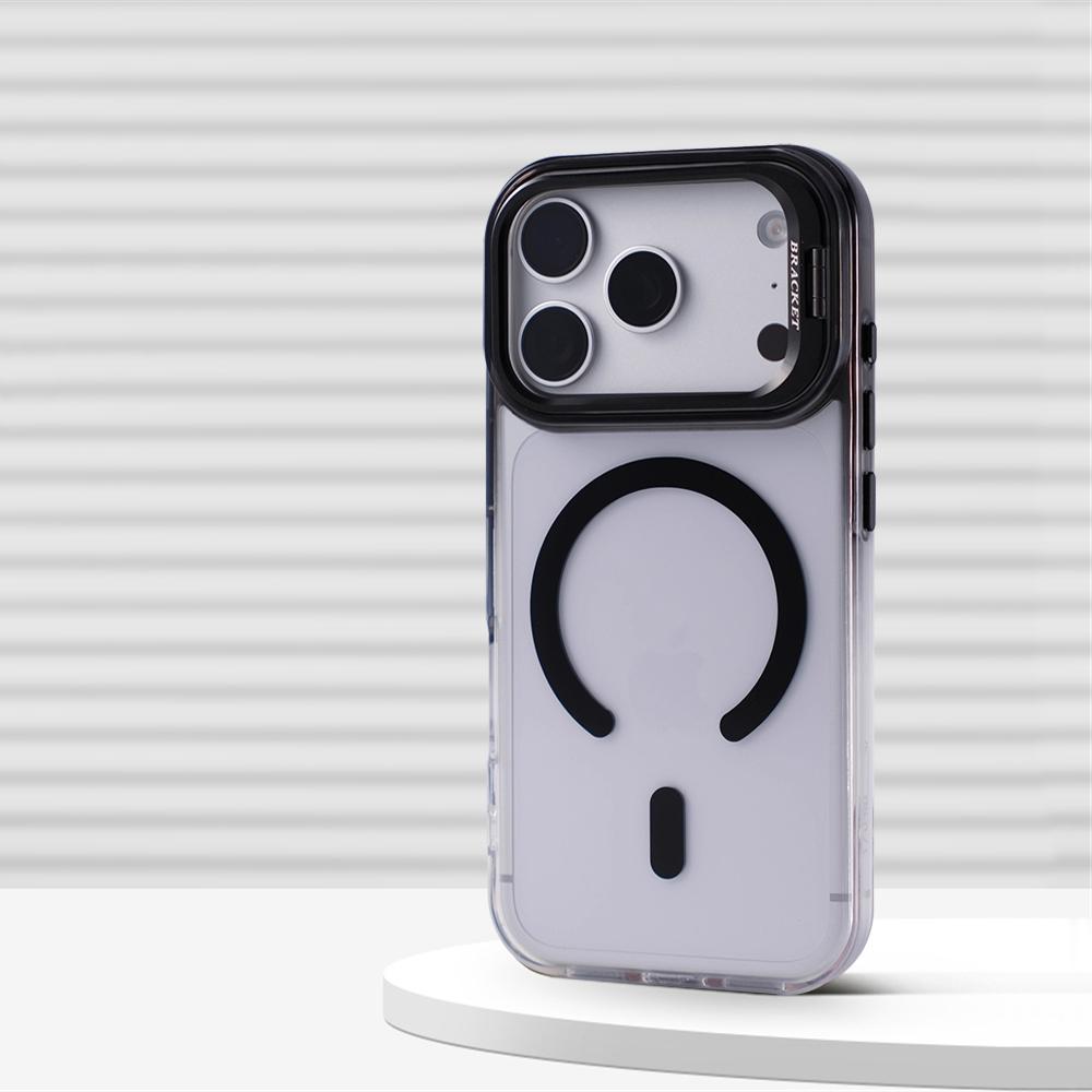 Gradient Color Transparent Magnetic Case For For Iphone 17 16 Pro Max 1 14 Plus 13 For  Lens Holder Shockproof Clear Cover
