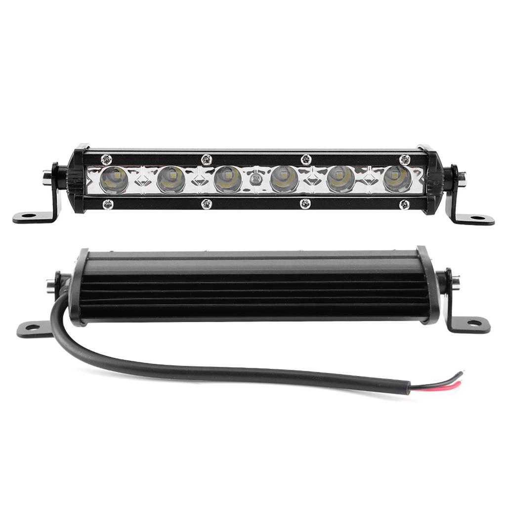 7in 18W 6LED 6000K White Work Light IP67 Ultra Slim Lamp Bar Stripe for Offroad Ships Auto
