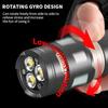 High Power 3*XPG LED Flashlight Type-C Rechargeable Zoom Fidget Spinner Torch with Luminous Strips Decompression Lamp for Outdoor Camping Daily Use
