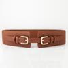High-end Double-buckle Head Belt for Women's Decoration with Skirt Elastic Elastic and Slender Waist Seal Versatile External Waist Belt