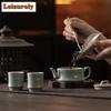 Ru Kiln Bamboo Knot Azure Tea Set Complete Set Luxury Tea Lid Set Tea Ceremony Set Teapot And Tea Cup Set Drinkware Craft Gift