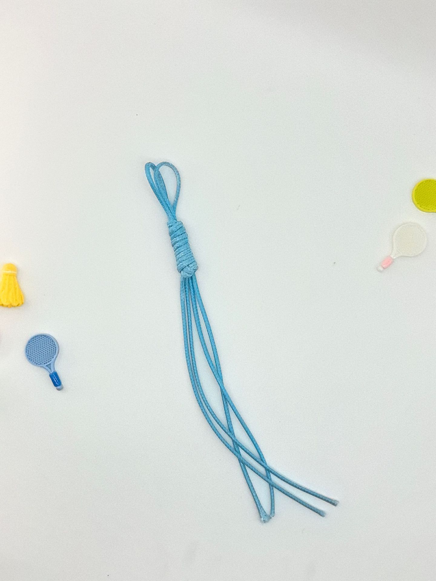 2Mm Color Double-Layer Personalized Trend Hand-Knotted Braided Rope Wax Rope Pendant Keychain Lanyard небесно-голубой