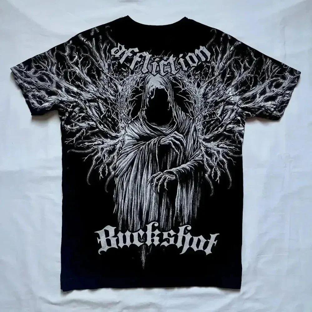 Europäisches und Amerikanisches Herren Sommer T-Shirt mit Totenkopf-Print, bequem und mit Rundhalsausschnitt, Outdoor Street Damenmode Top