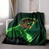 1pc Green Lantern Blanket Lightweight Flannel Throw For Sofa, Bed, Travel, Livingroom, Office, Couch, Chair, And Bed