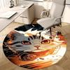 1pc Anime Cat Round Carpet Office Chair Mat, Non Slip Rug for Home Decor, Gaming Room Flooring, Gift