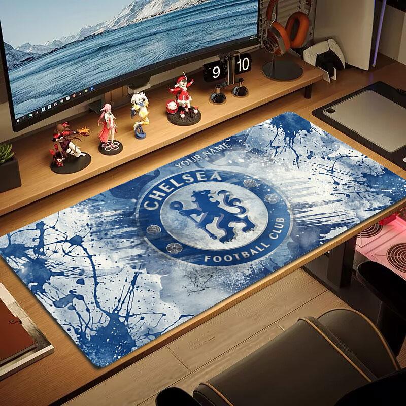 Chelsea F Custom Name Large Size Mouse Pad Large Gaming Table Cushion Non-slip Laptop Tablet Big Mousepad XXL Mat Mini PC Playmat With Lock Edge