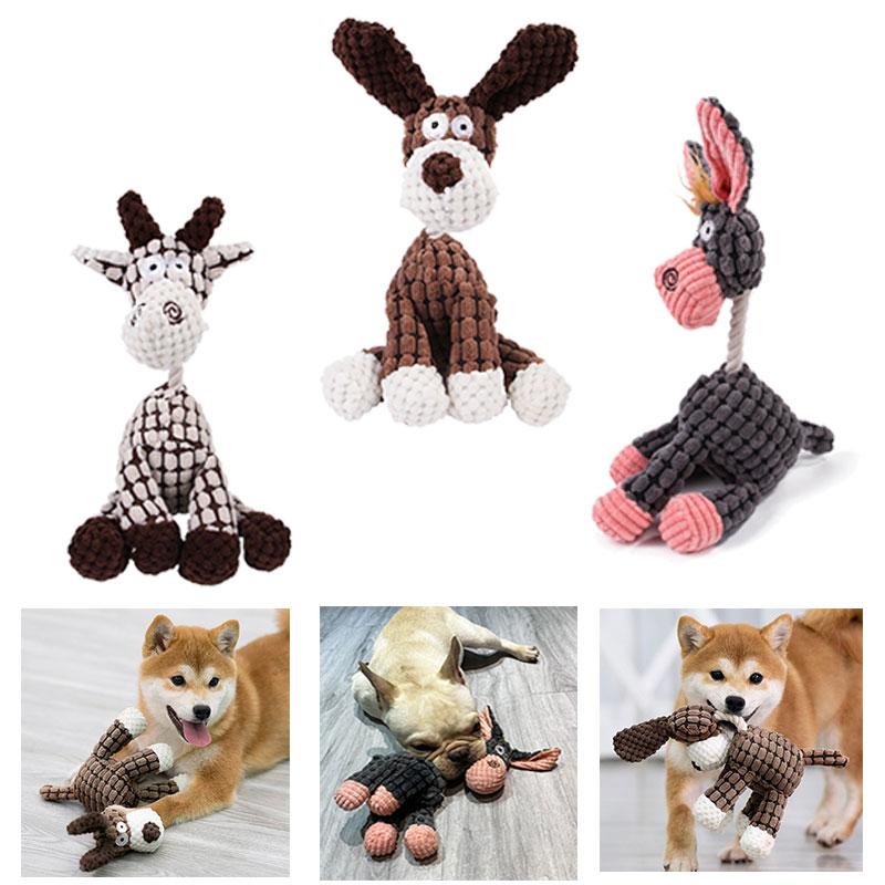 Pet Cartoon Animal Soundmaking Toys Pet Playmate Durable High Quality Canvas