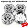 4Pcs/Set 56+60mm Universal Wolf Emblem Car Wheel Center Hub Cap Stickers Auto Rim Cover Exterior Accessories