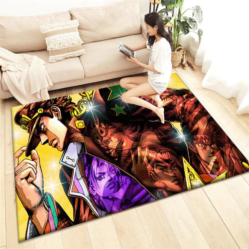 JoJo HD Printed Carpet Living Room Home Decor Sofa Table Rug Anti Slip Chair Cushion Lounge Mat Picnic Camping Art