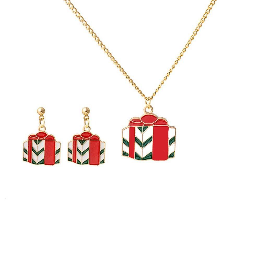 Jewelry Christmas Tree Earring Necklace Set Dangle Earring Christmas Necklace Christmas Earrings