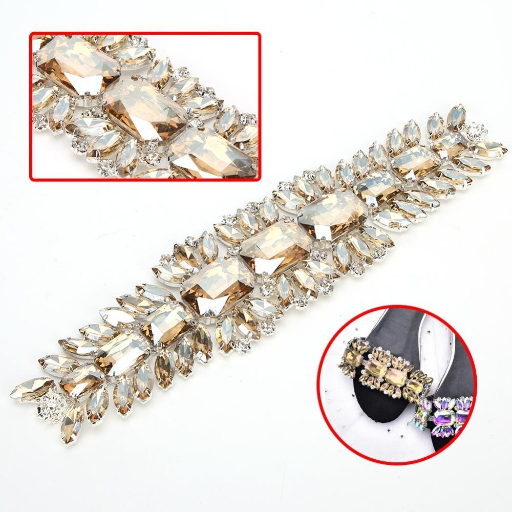 2pcs Close Chain Rhinestone Chain Trim Rhinestones Trims Sparkly Rhinestone Applique Clothing DIY