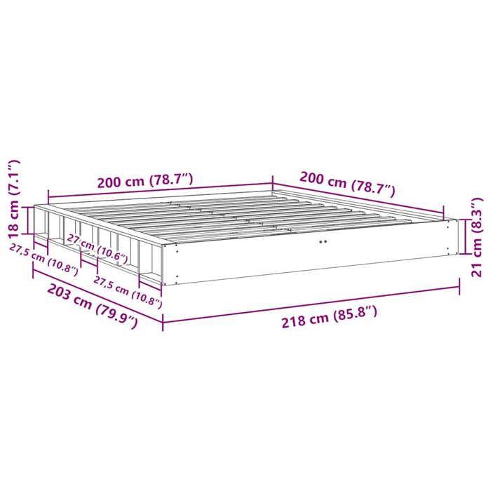 VidaXL Bed Frames Without Mattress 200 X 200 Cm Solid Oak Wood 3324127