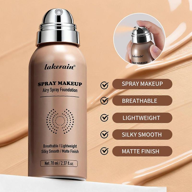 Airbrush Silky Mist Spray Foundation | Flawless Setting Spray Foundation for Mature Skin | Lightweight Long-Wearing Airbrush Makeup