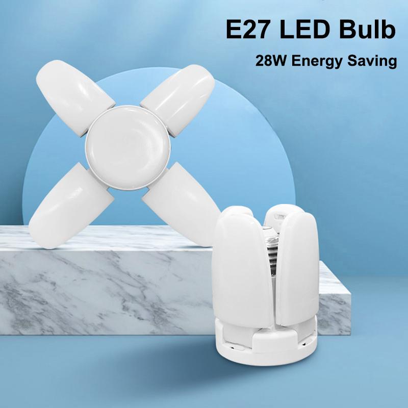 

E27 Fan Shaped Foldable LED Bulb 40 Bulbs Deformation Suitable For Homes Warehouses and Garages Cool White Light білий