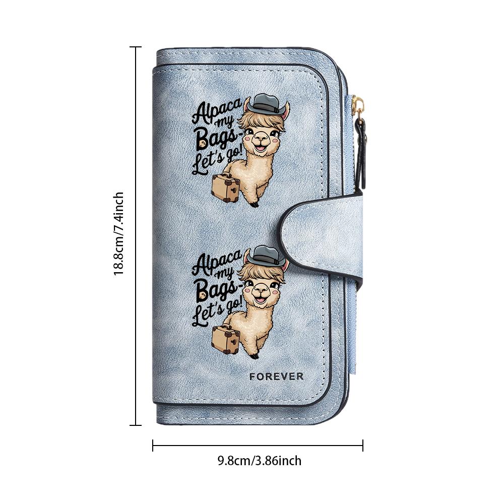 Cute Alpaca Printed Long Wallet Fashion Portable Card Holder Casual Durable Women Purse