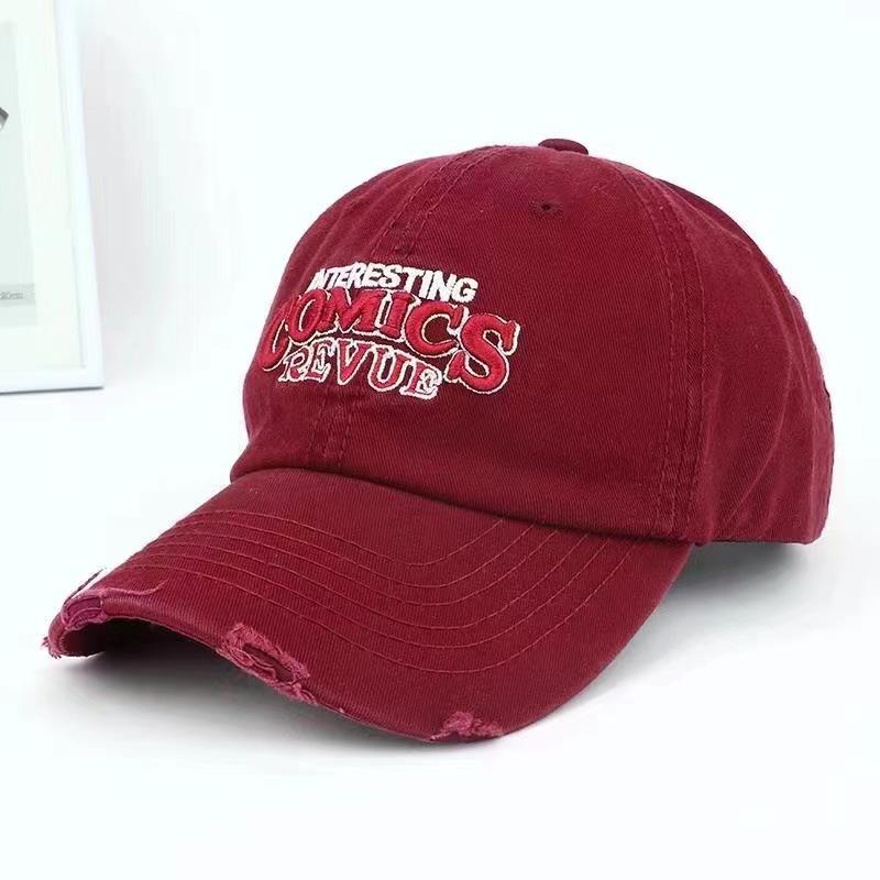 

Винтажная бейсболка с вышитыми буквами, мужская и женская модная универсальная мягкая повседневная шляпа от солнца M（56-58cm）