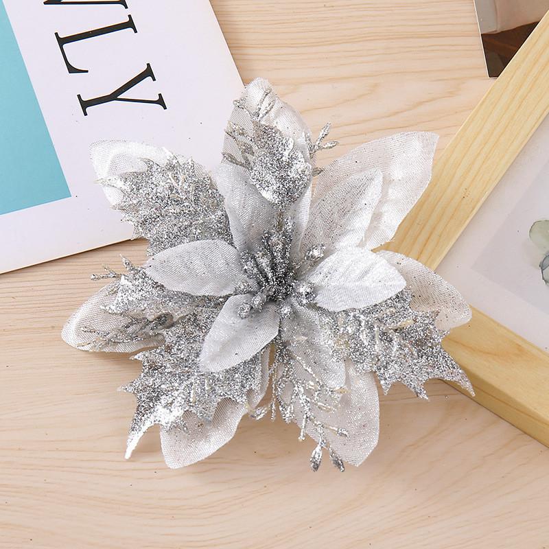 Flowers Christmas Decorative With Shiny Finish For Holiday Tree And Party Props