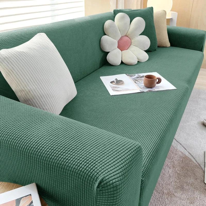 Elastic Jacquard Fabric Sofa Cover Stretch Couch Cover Sectional L Shape Sofa Slipcover Corner Case for Living Room 1/2/3/4 Seat