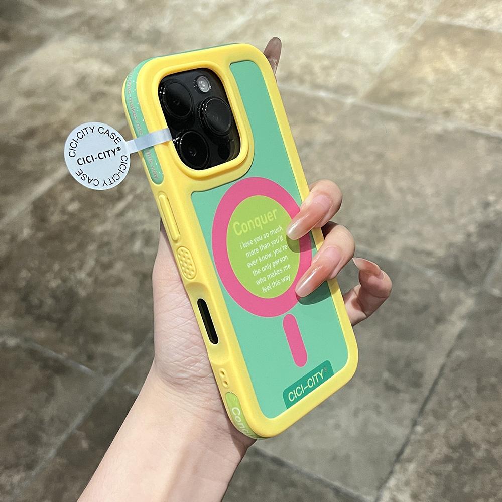 

Colorful For Magsafe Magnetic Wireless Charging Phone Case For iPhone 17 16 15 14 Pro Max Shockproof Bumper Protective Cover iPhone 15 Pro Max