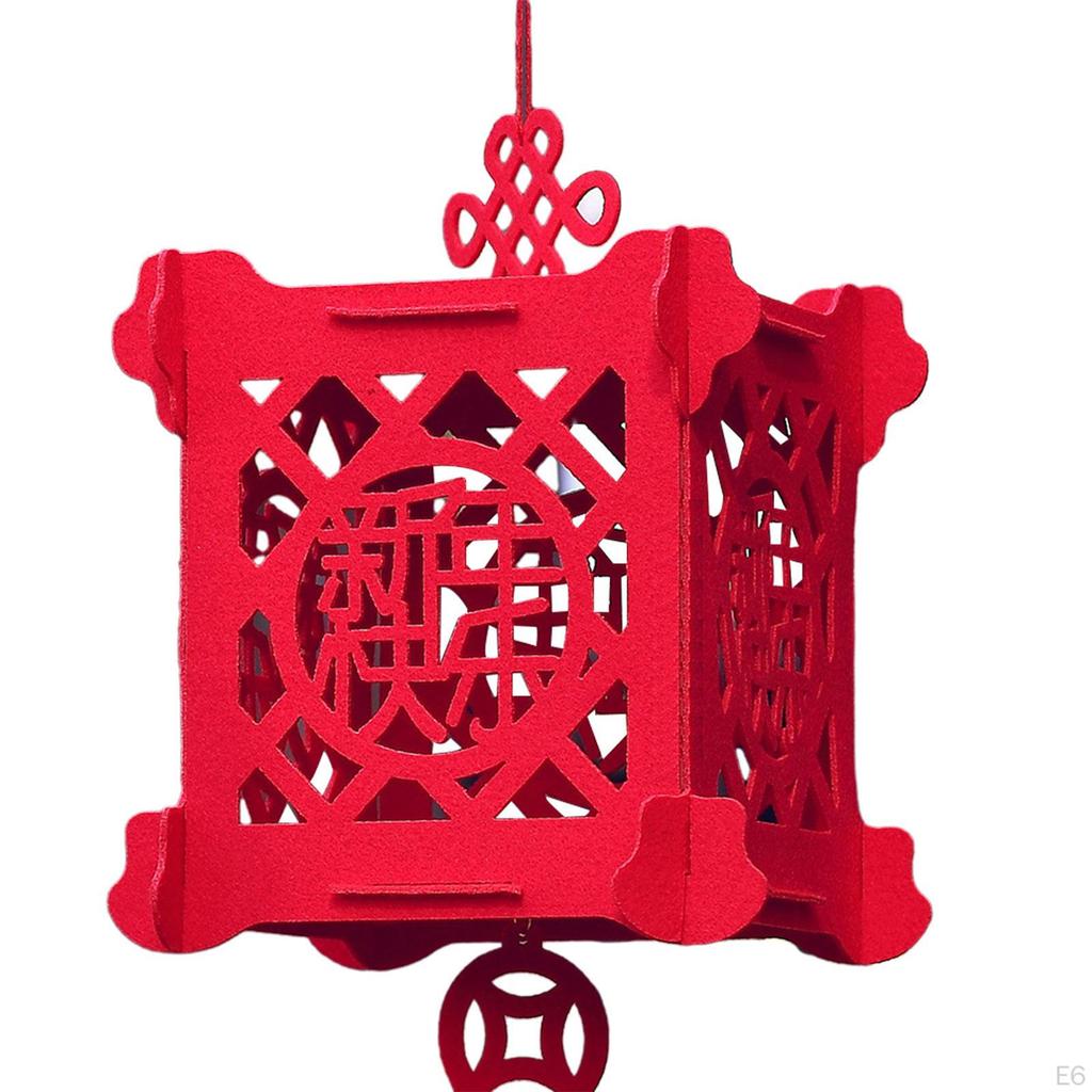 Chinese Lantern Lucky Decorative,Cube, Spring Festival Decor Year for Wedding