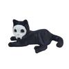 Cat Pen Holder 3D Printed Black Cat Ornament Cat Figurine with Detachable Skull Mask for Home Office Desk Halloween Decoration