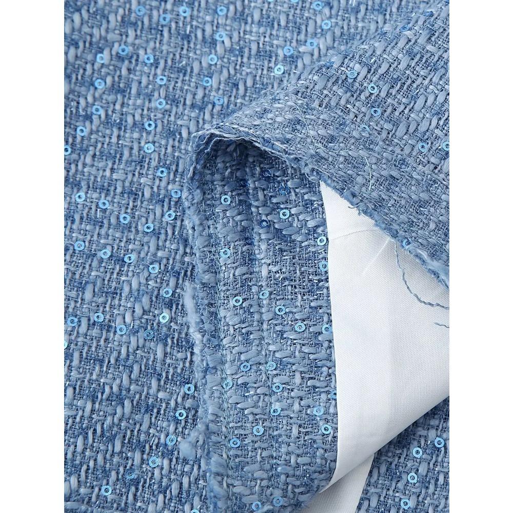 Women's Sequin Stand Collar Long Sleeves Pockets Short Jacket Coat Spring and Autumn New Female Chic Cardigan Jacket