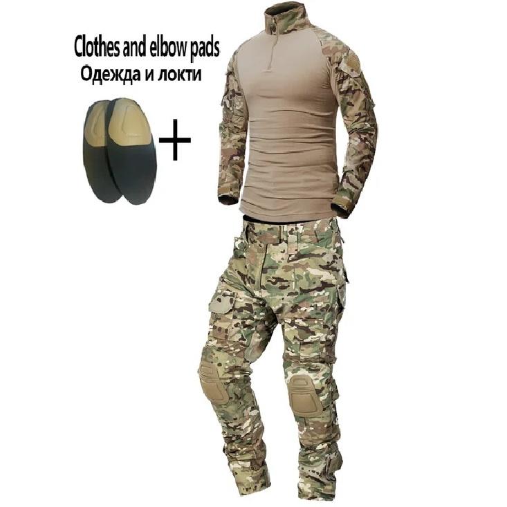 Militäruniform Camo Taktischer Multicam Anzug Herren Airsoft Kampf Paintball Kampf Wanderhemd Cargohose Scharfschützen Jagdbekleidung