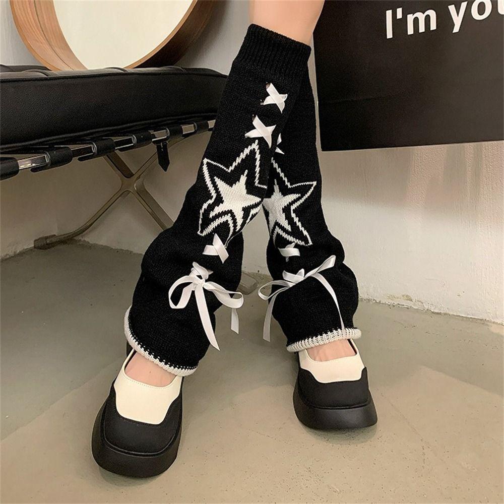 Warm Leg Warmers Drawstring Wide Leg Socks Fashion Long Stockings for Winter Autumn