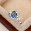 New Unique Blue Cubic Zirconia Rings 2022 Temperament Luxury Engagement Wedding Bands Women's Rings Anniversary Party Jewelry