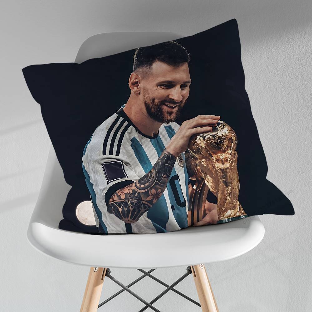 Funda de Almohada Decorativa Cool de Fútbol MMessis Funda de Cojín para Sofá de Sala de Estar Para Decoración del Hogar Dormitorio Protector