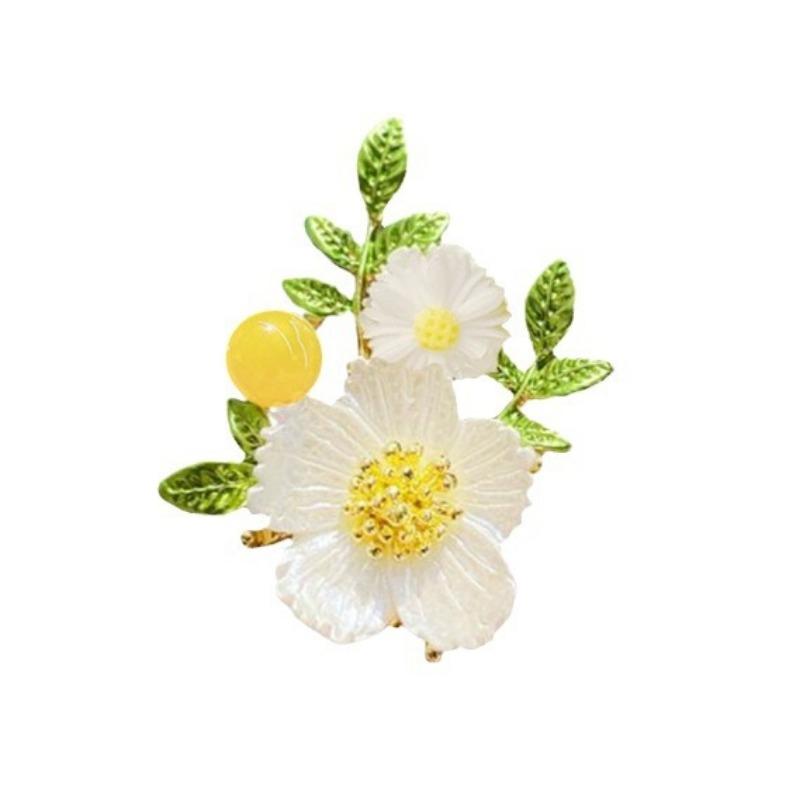 Blomformade broscher för kvinnor utstrålar en känsla av exklusiv lyx och elegans. De är en unik accessoar för kläder.