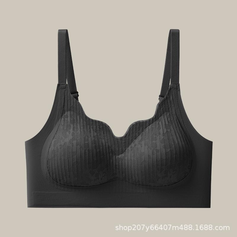 

Бесшовное нижнее белье с поддержкой, женский корректирующий бюстгальтер с тонкой чашкой и мягкой поддержкой 2XL (140-80kg) чёрный