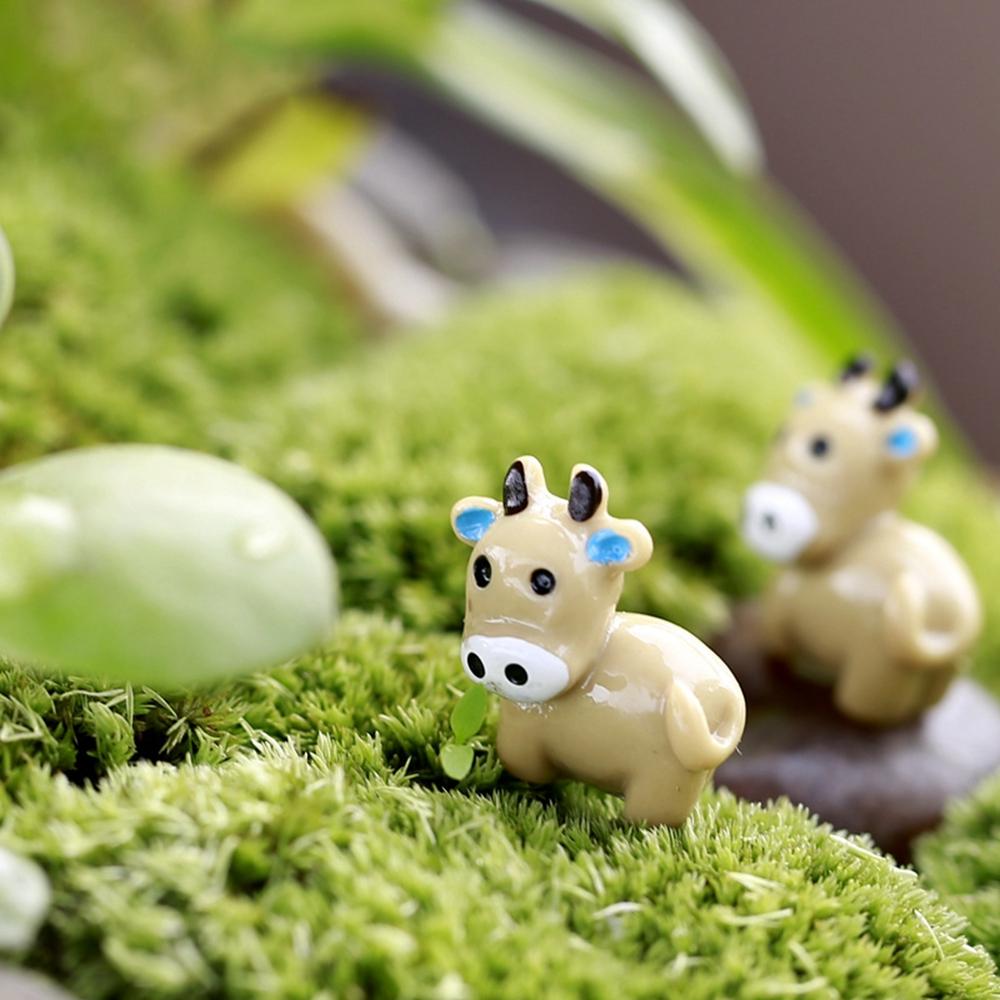10pcs Cute Craft Cow DIY Accessories Animals Figurines Micro Landscape Miniatures Fairy Garden