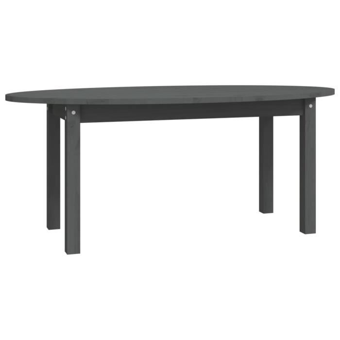 VidaXL Table basse Gris 110x55x45 cm Bois massif de pin 822344