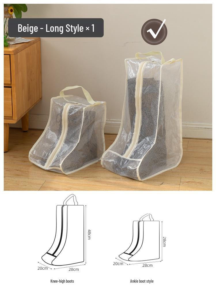 Three-Dimensional Transparent Boot Storage Bag: Dustproof & Moistureproof Protector for Long and Short Boots, Ideal for Seasonal Organization.
