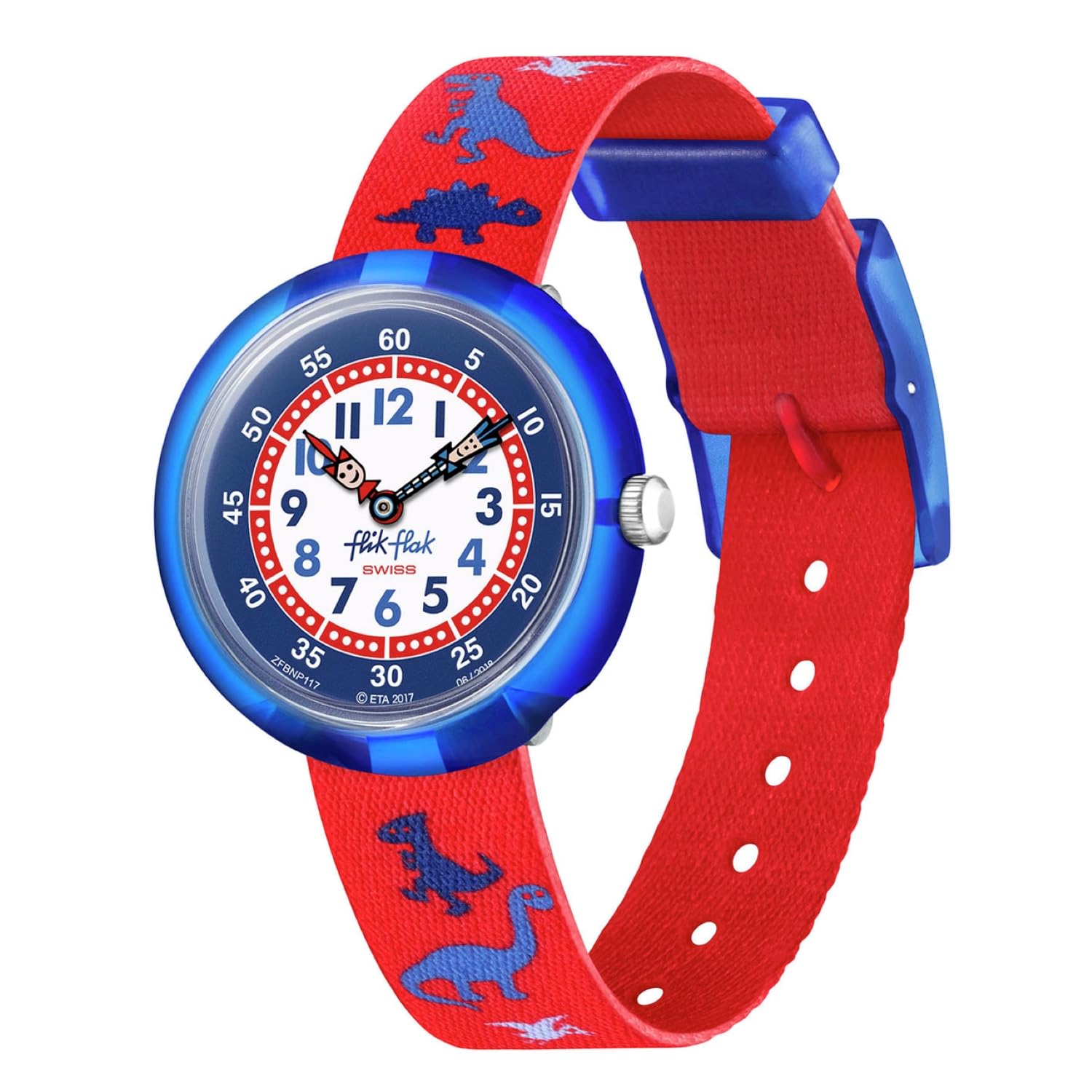 Часы Swatch Flik Flak Story Time Dinosauritos для Красных Детей  (FBNP117) Мальчики,