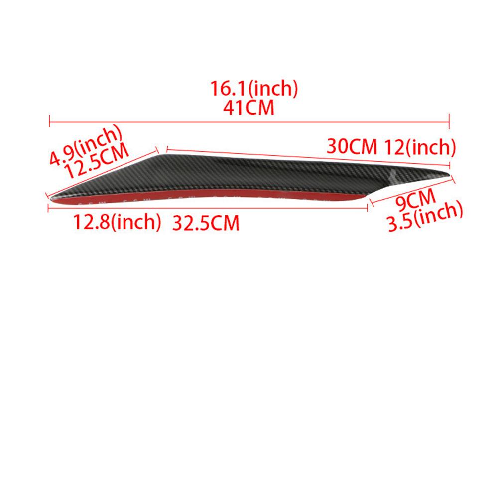 4Pcs Carbon Fiber Look Car Front Bumper Lip Splitter Fins Body Spoiler Universal