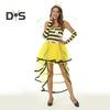 Bee Cosplay Costume with Wings Antennas Queen Bee Halloween Party Role-Playing Costume Flower Decor Scattered Cake Hem Dress