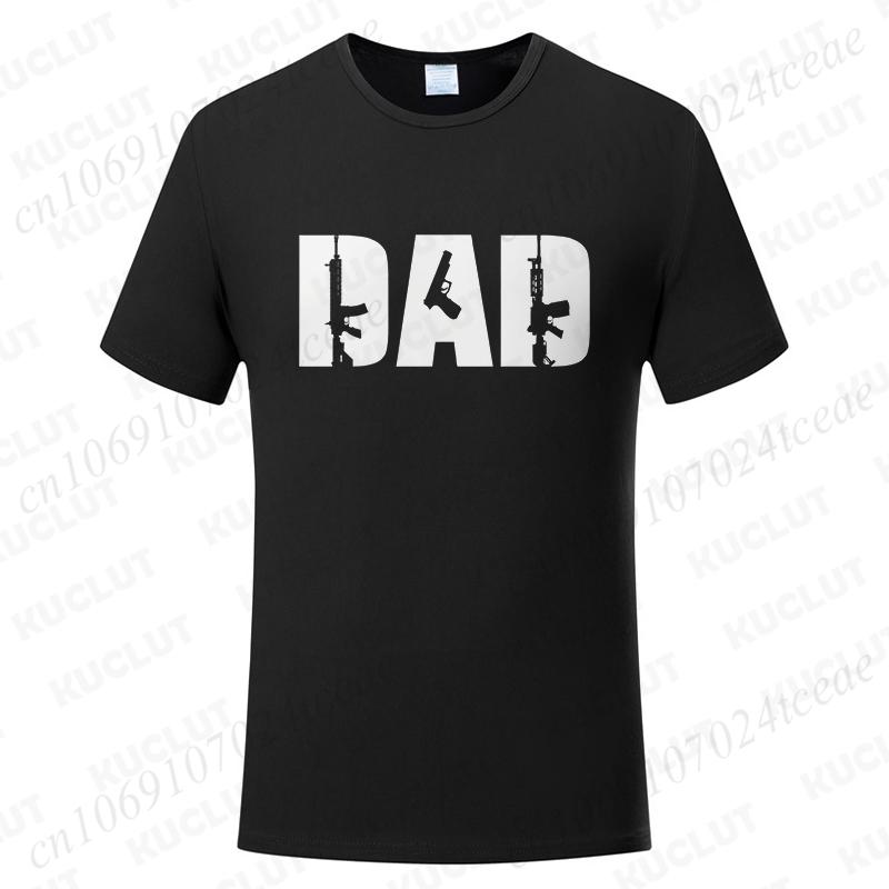Dad Guns T-Shirt for Men Short Sleeve Tes Father's Day Gift Gun Lover Graphic Tops Harajuku Streetwear Oversized Male Clothing