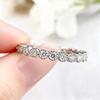 2mm Round Cut Full Moissanite Row Ring for Women   CopperSparkling Stackable Rings Engagement Wedding Bands Jewelry