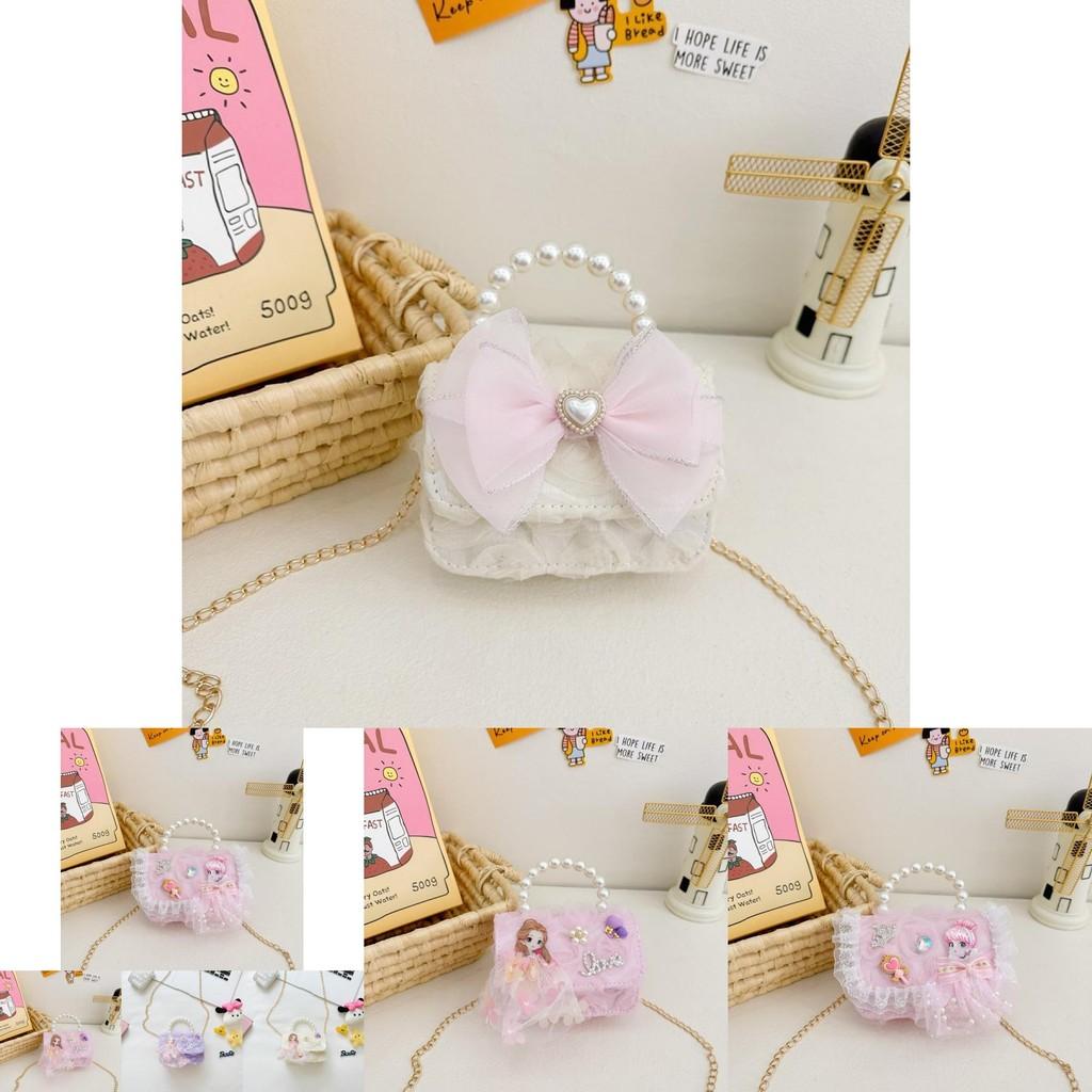 Adorable Childrens Pearl Handbag Stylish Bowknot Design Perfect For Girls Daily Use