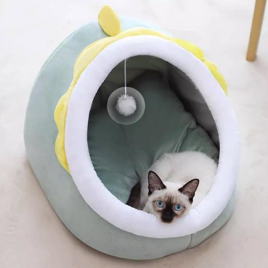 Kedi Mağara Yatağı İç Mekan Kediler Hayvan Şekilli Yarı Kapalı Yatak Asılı Toplu Rahat Sıcak Evcil Hayvan Sakinleştirici Yatak Küçük Köpekler Yavru Köpekler Kediler İçin
