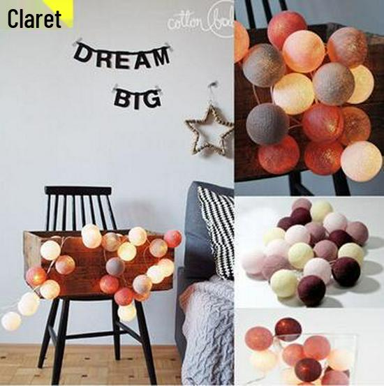 LED Cotton Ball String Lights - Colorful Flashing Lights for Christmas, Festivals, and Indoor Decoration