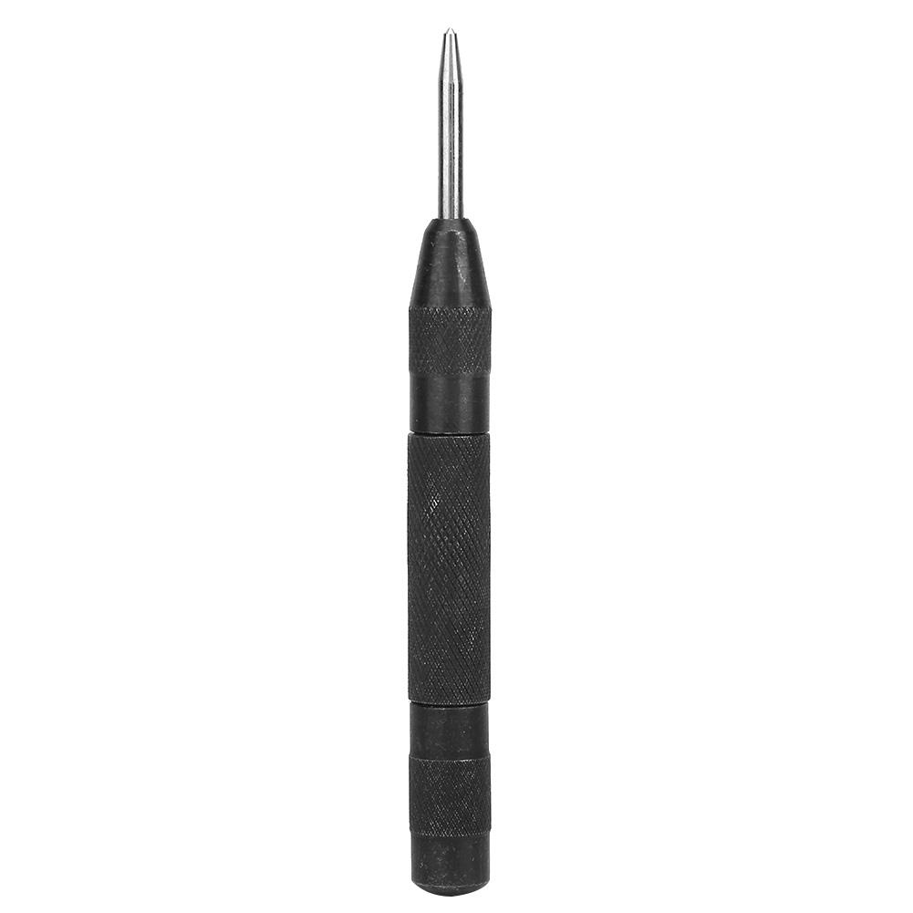 

5 inch HSS High Hardness Spring Automatic Center Punch Tool for Wood Metal Drill Hole(Black)