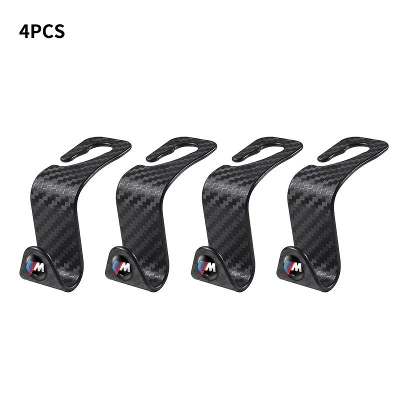 UCK2 2025 Hot 4pcs Carbon Fibre Car Rear Seat Hook Hanger Storage Organizer Hooks for BMW E46 E85 E60 F10 E39 F30 E36 F20 E87 E90 E70