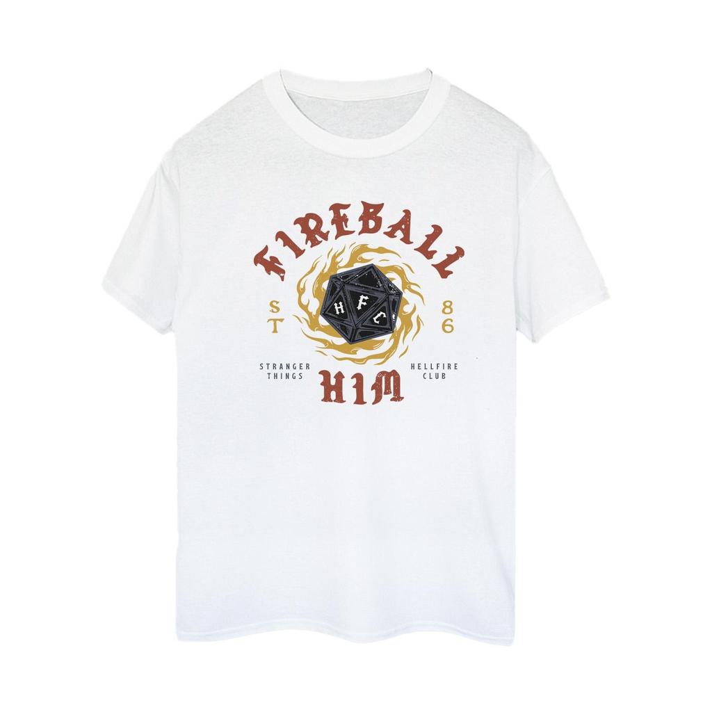 Netflix Womens/Ladies Stranger Things Fireball Dice 86 Cotton Boyfriend T-Shirt