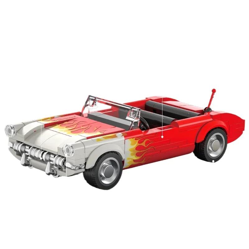249PCS Retro C1 Convertible Car Building Blocks Flame Classic Car Models Vehicle Bricks Idea Desktop Display Kids DIY Toys Gifts
