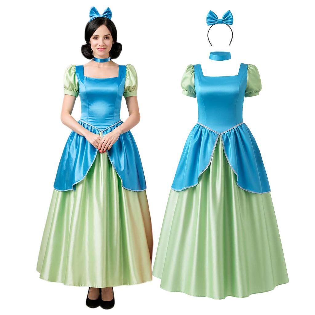Milky Time Halloween Cosplay Cinderella, Drizella, Anastasia, and Lady Tremaine Dresses for Women (Drizella, Size L)